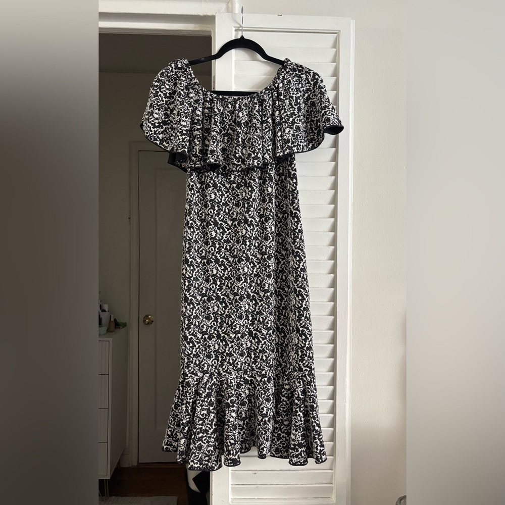 Black and White Floral Dress, off shoulder, size S, LulaRoe